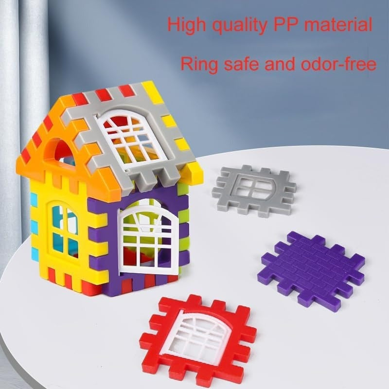Building Block House with Plastic Block Assembly, Educational Construction Play, Without Batteries, Safe for Ages 3+