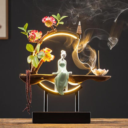 Unique Ceramic Waterfall Incense Holder