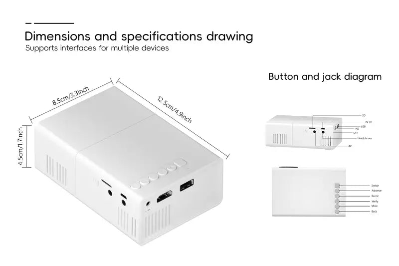Compact 720P High Definition Portable Projector