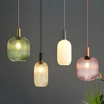 Sleek Textured Glass Hanging Light - Pexav