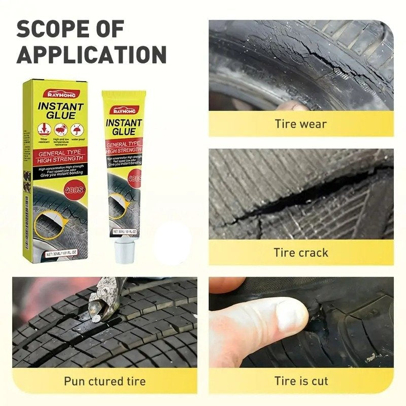 Car Tire Crack Repair Glue with High Strength Adhesive, Waterproof & Weather-Resistant
