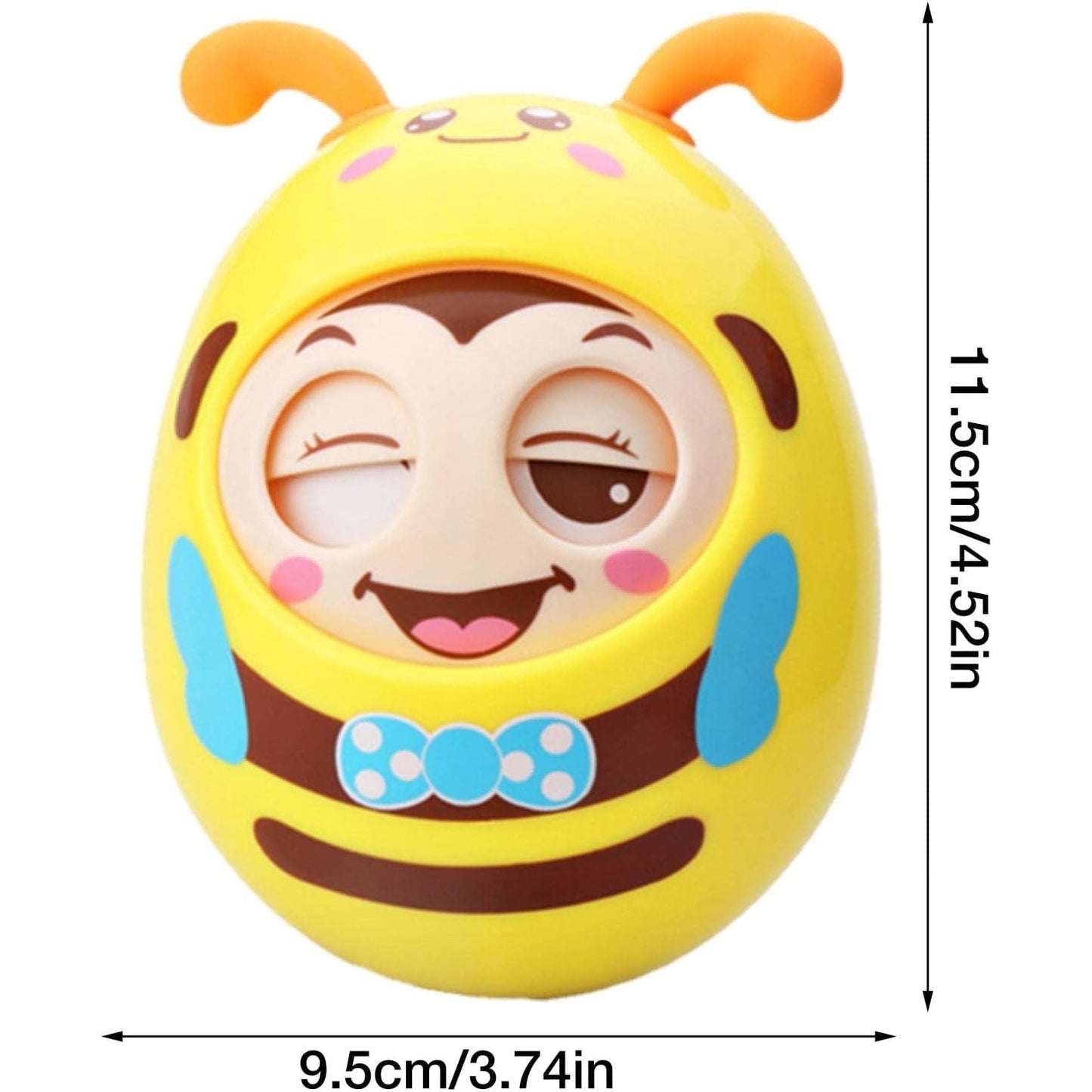 Cartoon Bee Tumbler Toy – Wobbling Baby Toy for Hand-Eye Coordination
