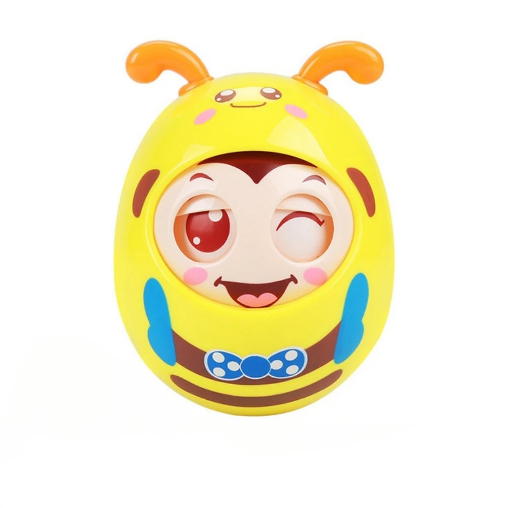 Cartoon Bee Tumbler Toy – Wobbling Baby Toy for Hand-Eye Coordination