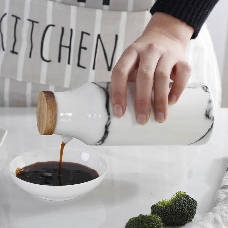 Modern Black White Ceramic Kitchen Tableware Set - Pexav