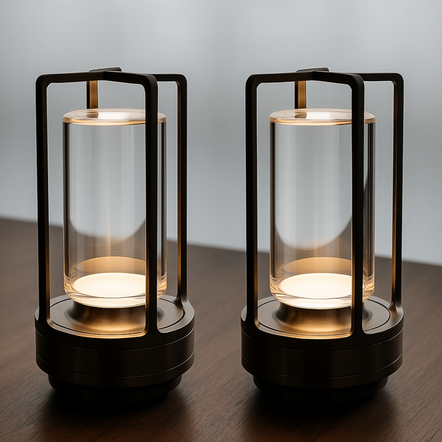 Battery Powered Glass Table Lamp – Compact Mood Lighting