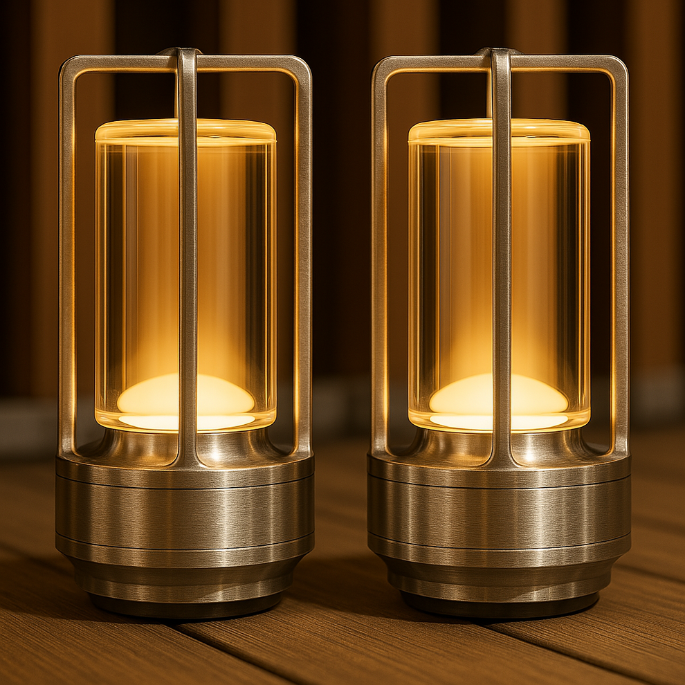 Battery Powered Glass Table Lamp – Compact Mood Lighting