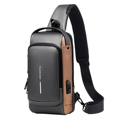 Secure Crossbody Bag for Men with USB Charger Pocket