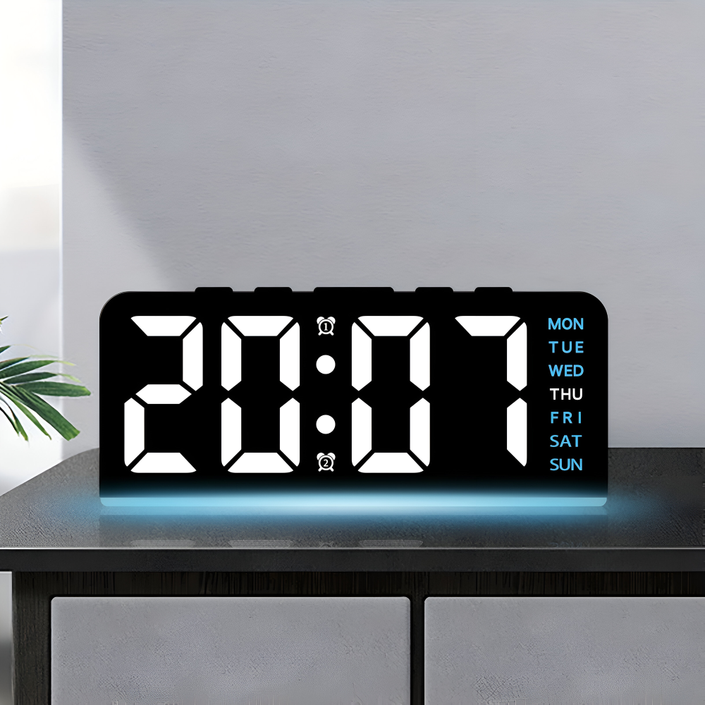 Chic Silent LED Alarm Clock with Unique Irregular Shape – USB Powered Modern Decor for Home and Office 2