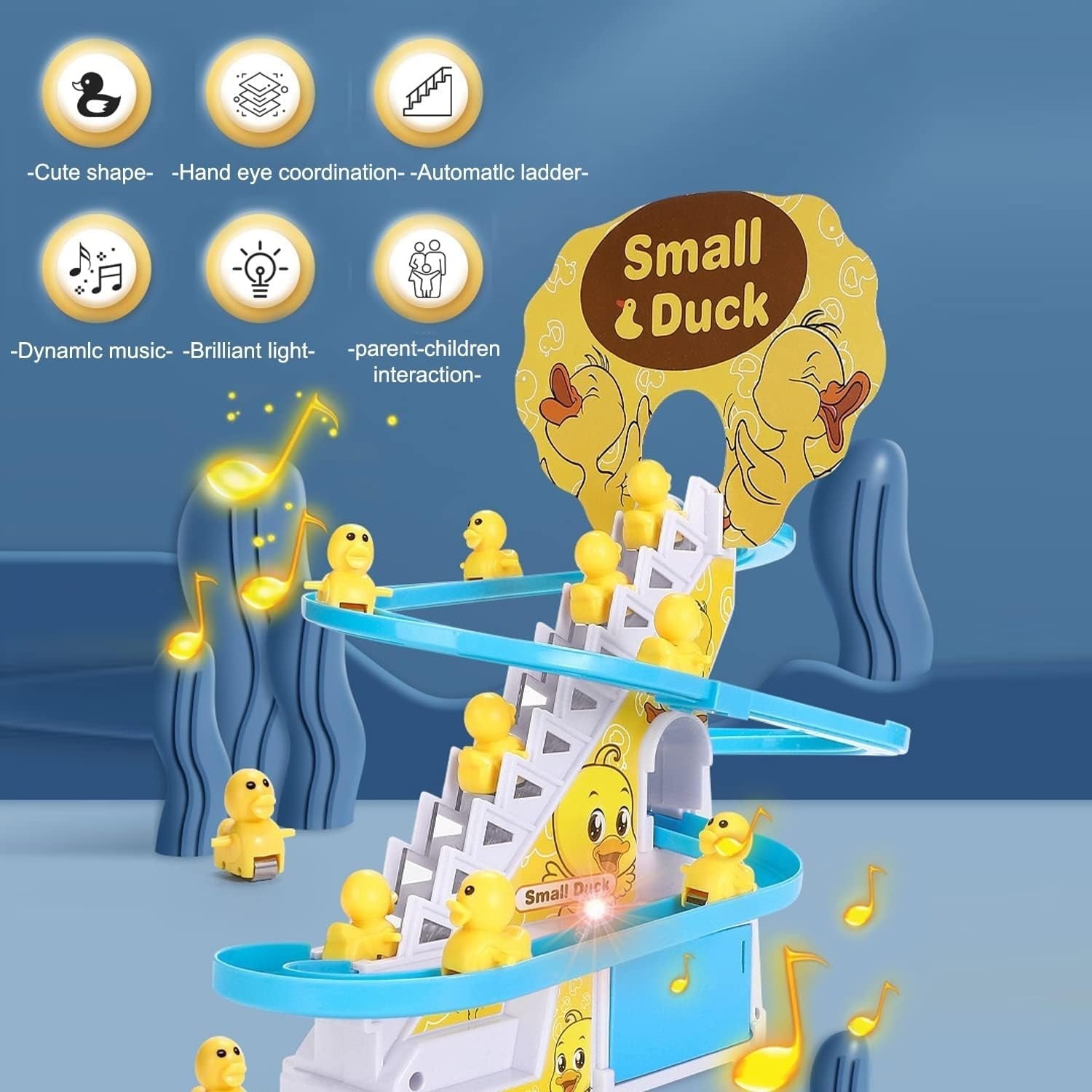 Children's Ducklings Climb with Fun Music & LED Lights and Educational, Safe for Months 9+