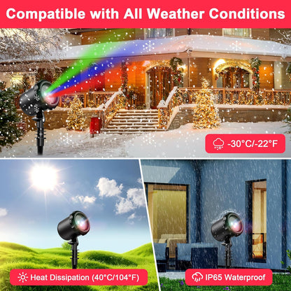 Christmas Laser Lights Outdoor, Upgraded Laser Christmas Projector Lights Outdoor, 3 Color Moving Rgb Holiday Projector Lights Outdoor