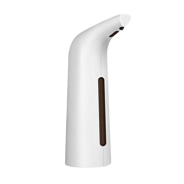 White electronic device with a brown accent on a white background