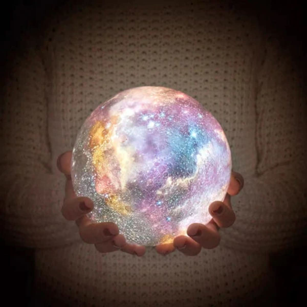 Color Changing LED Night Light Moon Lamp with Remote Control - Dimmable RGB Decorative Table Lamp 5
