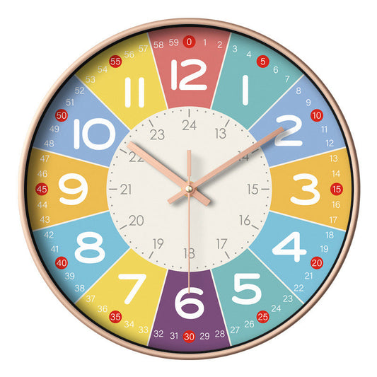 Fun Learning Clock for Kids - Quiet 12 Inch Design - Pexav