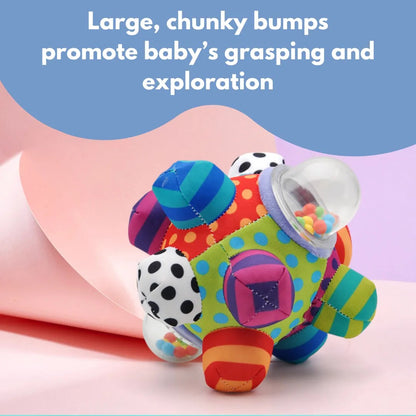 Colorful Musical Rattle with Soft Fabric and Beads That Make Sounds When Shaken for Tiny Explorers Aged 3+ Months