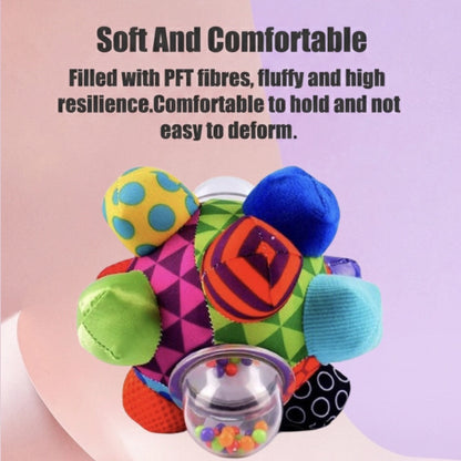 Colorful Musical Rattle with Soft Fabric and Beads That Make Sounds When Shaken for Tiny Explorers Aged 3+ Months