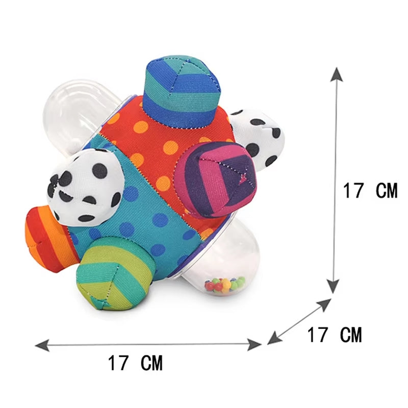 Colorful Musical Rattle with Soft Fabric and Beads That Make Sounds When Shaken for Tiny Explorers Aged 3+ Months