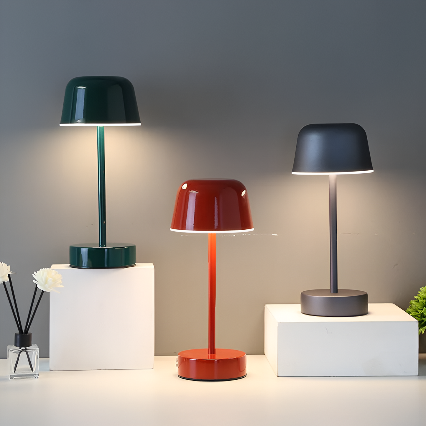 Colorful Retro LED Table Lamp - Wireless Cordless, USB Rechargeable, Dimmable Light for Home, Office, or Outdoor Use 3