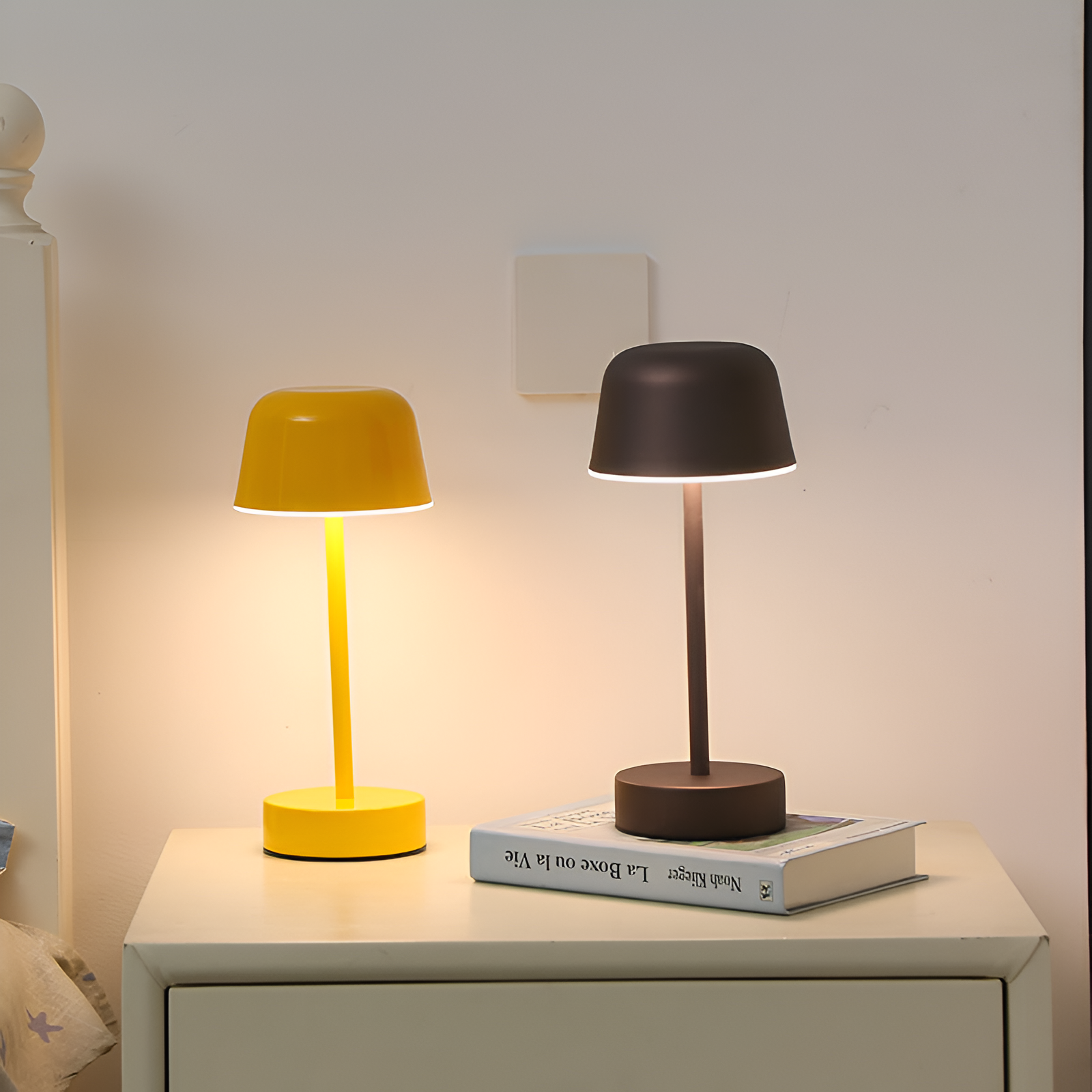 Colorful Retro LED Table Lamp - Wireless Cordless, USB Rechargeable, Dimmable Light for Home, Office, or Outdoor Use 4