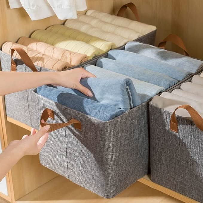 Space Saving Folding Storage Bin with Durable Frame - Pexav