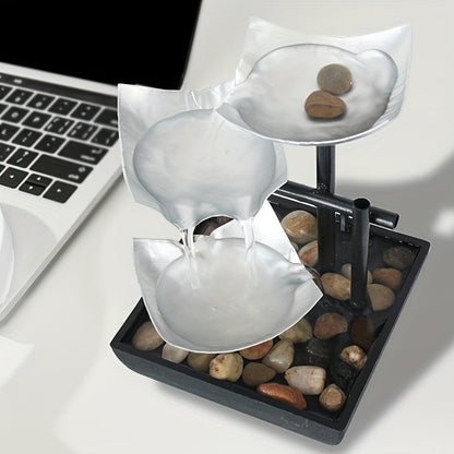 Compact Tabletop Water Fountain with LED Lighting – Elegant Design for Relaxation and Serenity 5