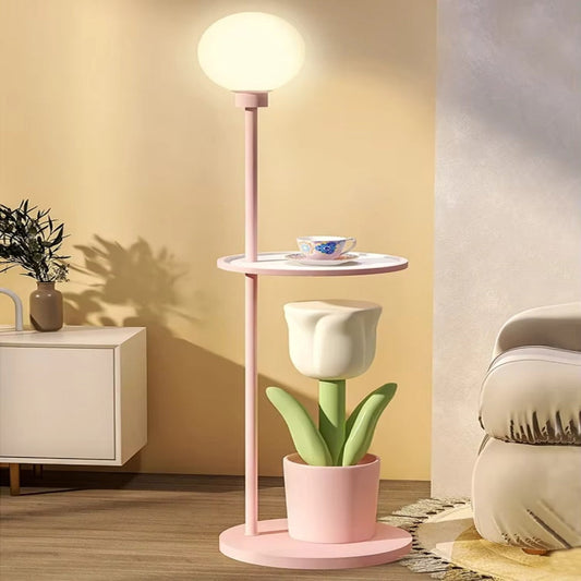 Beautiful Floral Bedroom Floor Lamp - Pexav