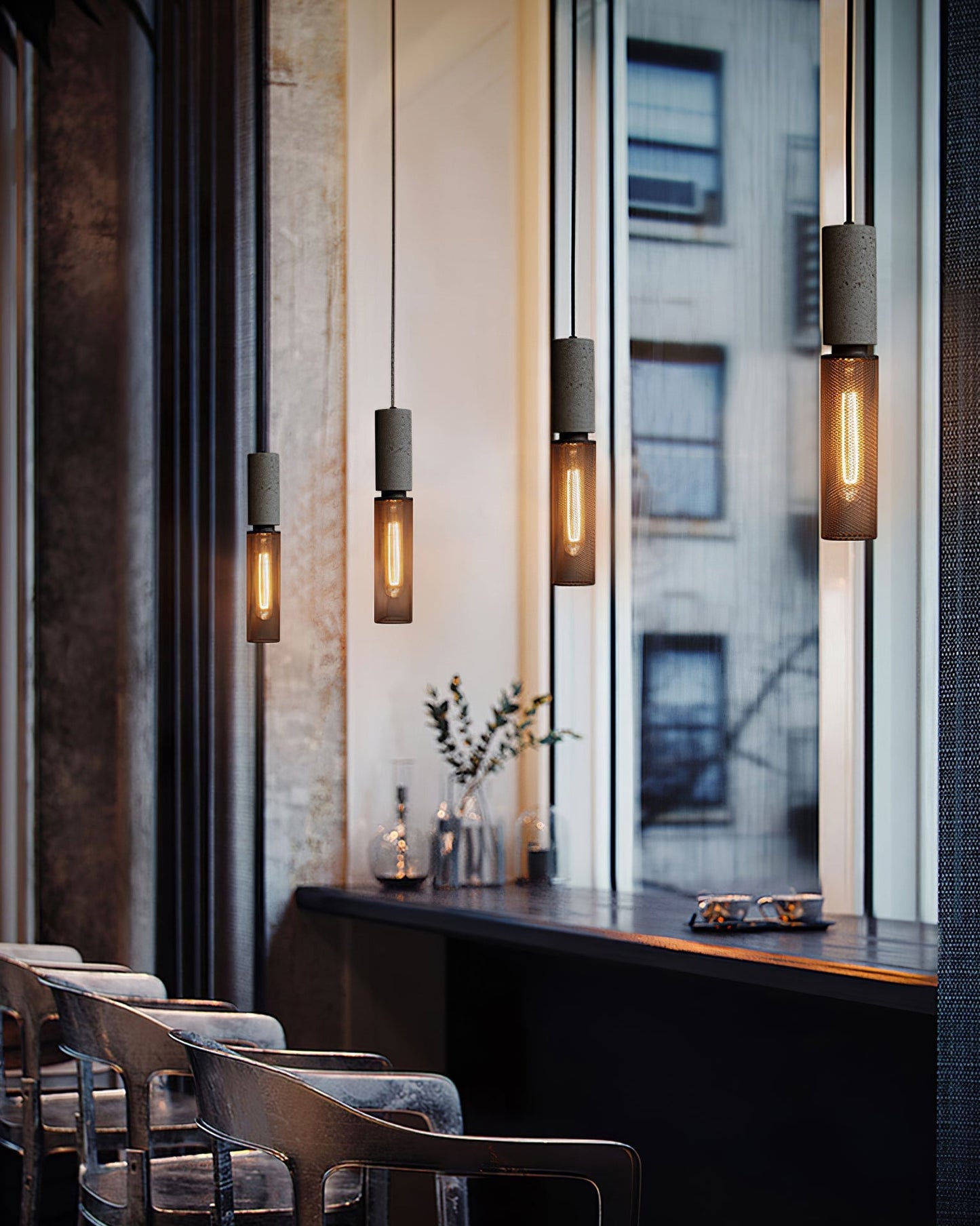 Sleek Metal Hanging Ceiling Light Fixture