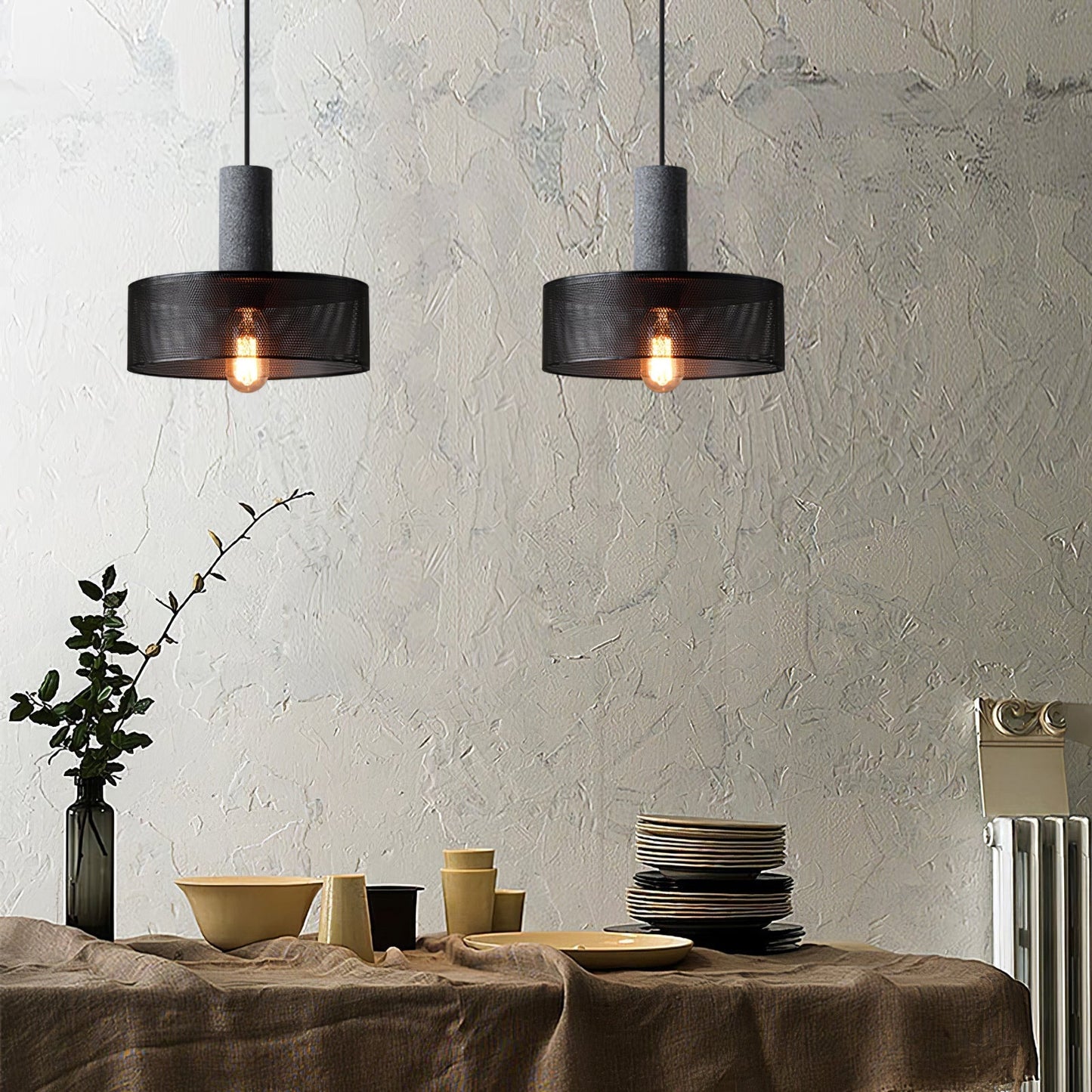 Sleek Metal Hanging Ceiling Light Fixture