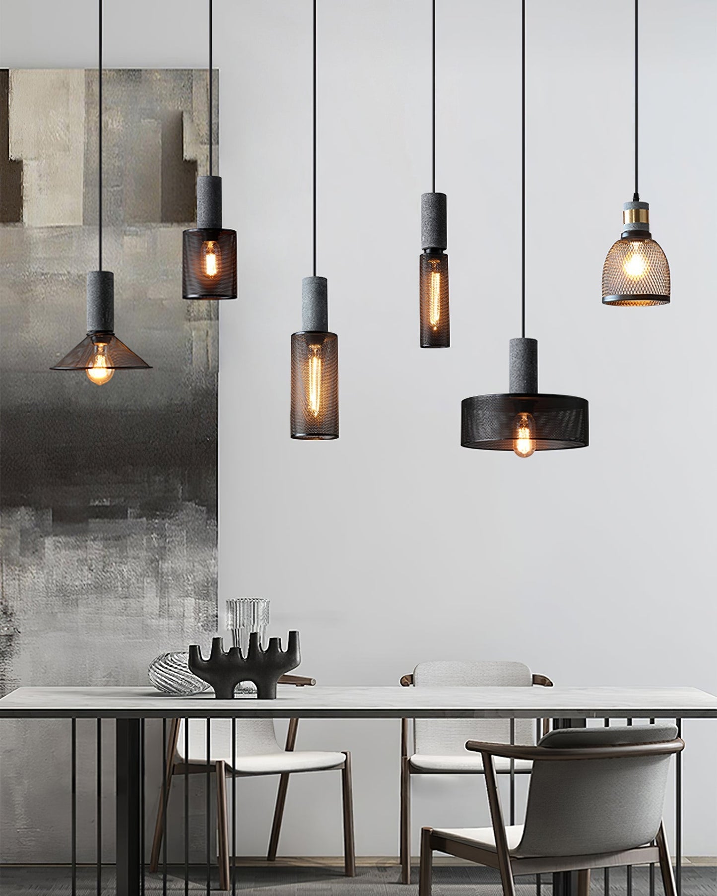 Sleek Metal Hanging Ceiling Light Fixture