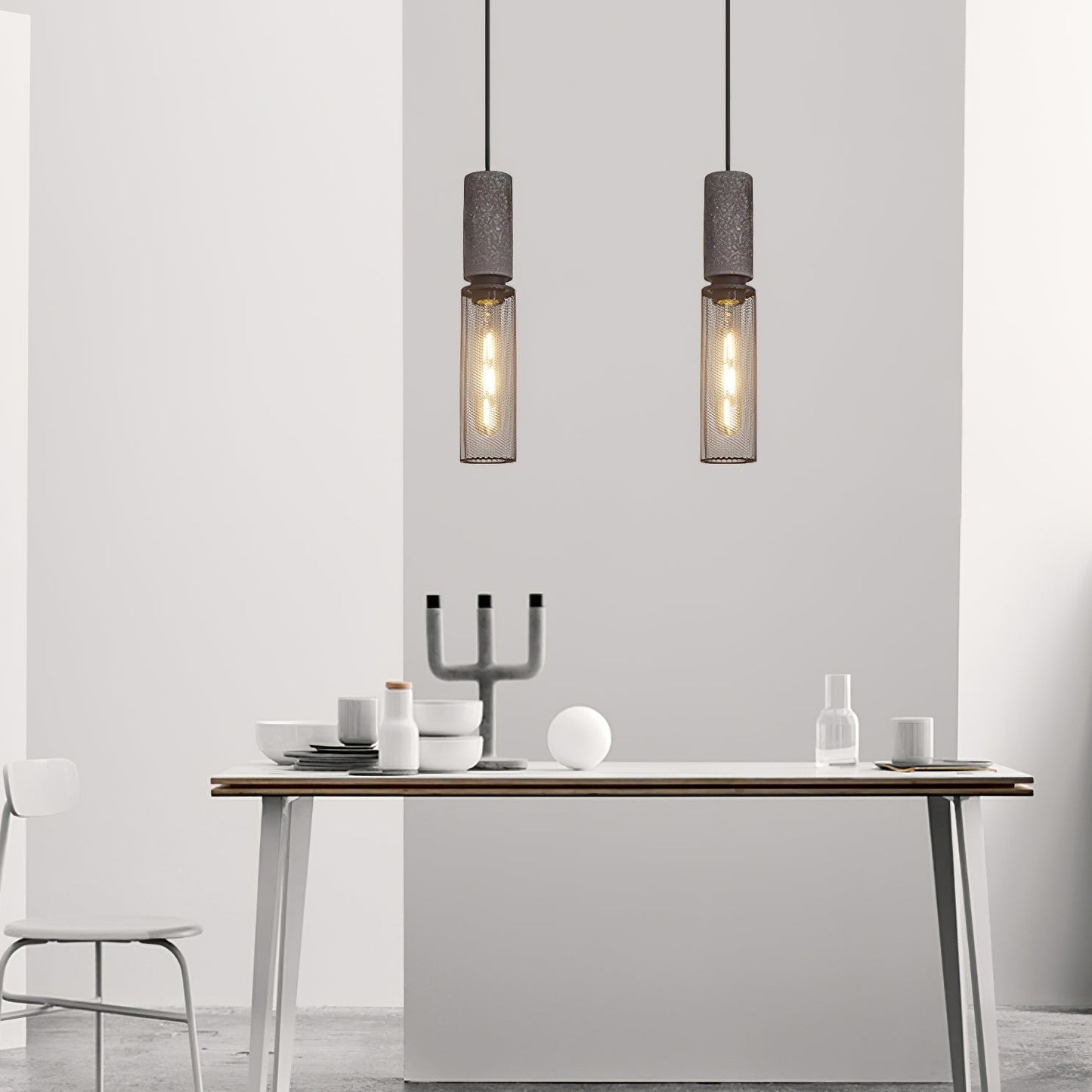 Sleek Metal Hanging Ceiling Light Fixture