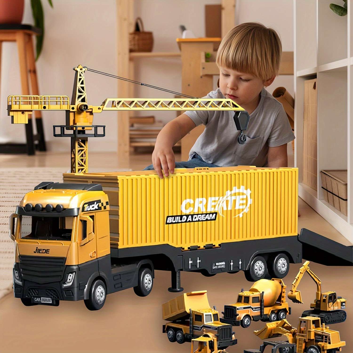 Big Vehicle Playset with 8 Trucks and Machines - Pexav