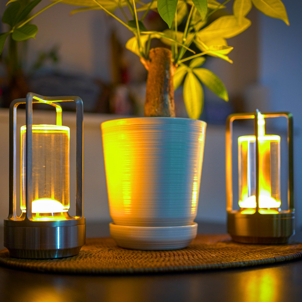 Battery Powered Glass Table Lamp – Compact Mood Lighting