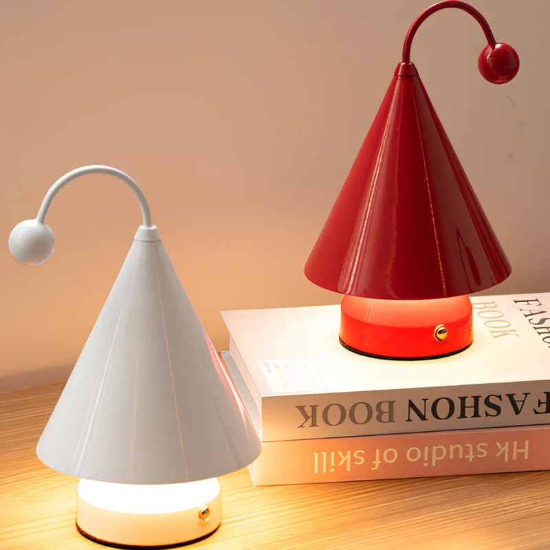 Cordless Table Lamp with Dimmable Lighting – Unique Cone Design, Rechargeable Battery Operated Lamp for Home Decor 5