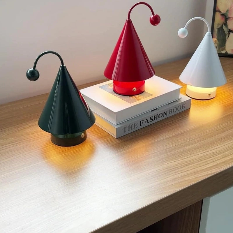 Cordless Table Lamp with Dimmable Lighting – Unique Cone Design, Rechargeable Battery Operated Lamp for Home Decor 8