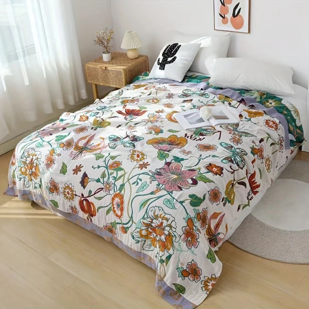 Soft Floral Throw Blanket - Pexav