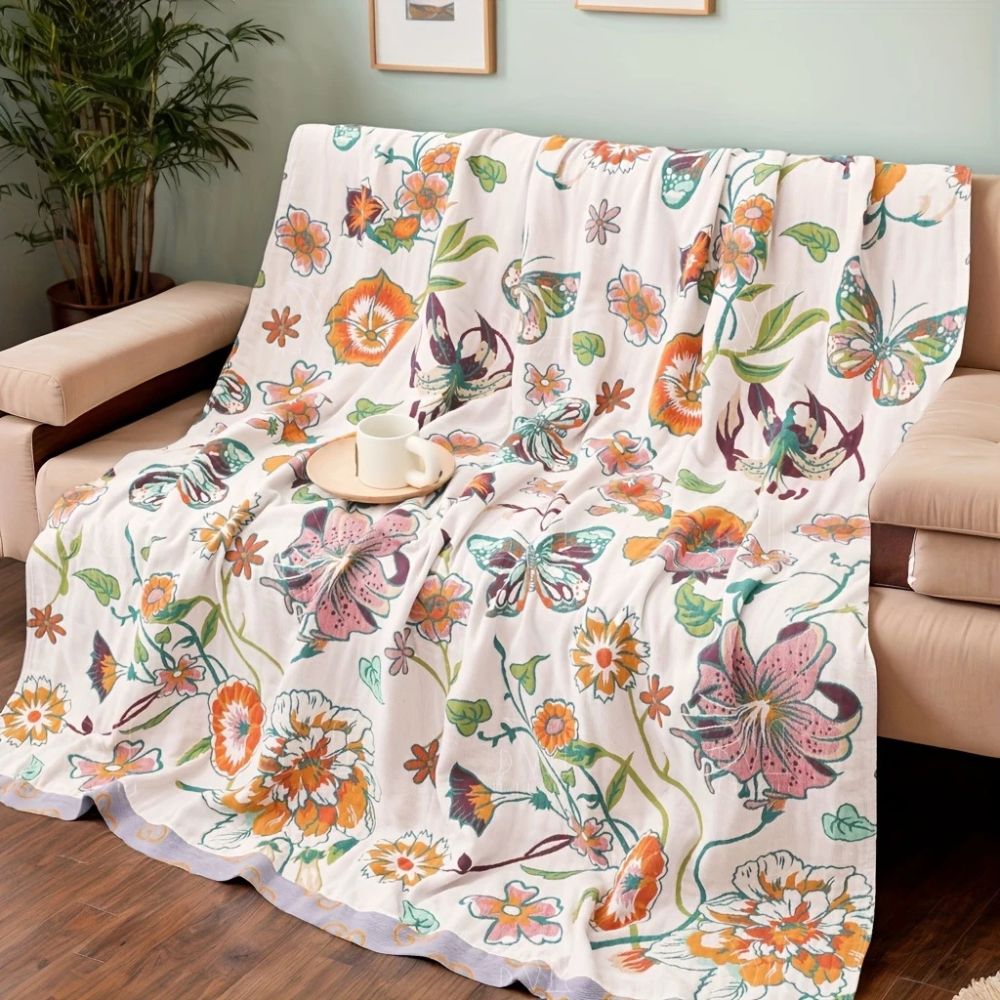 Soft Floral Throw Blanket