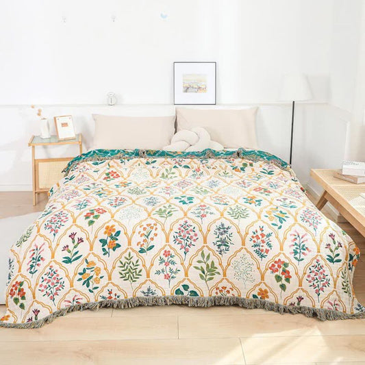 Soft Throw Blanket Reversible Floral Design - Pexav