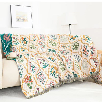 Soft Throw Blanket Reversible Floral Design