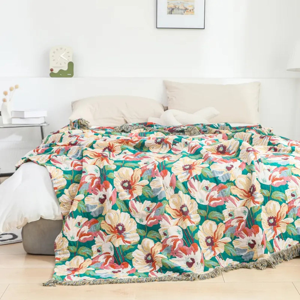 Soft Floral Throw Blanket Large Size - Pexav