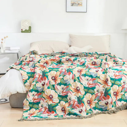 Soft Floral Throw Blanket Large Size - Pexav