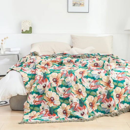 Soft Floral Throw Blanket Large Size - Pexav