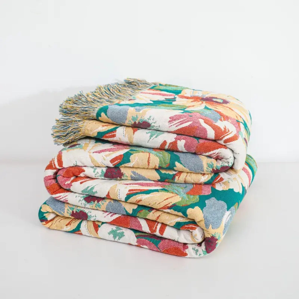 Soft Floral Throw Blanket Large Size