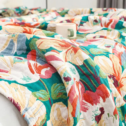 Soft Floral Throw Blanket Large Size