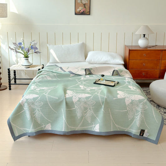 Soft Breathable Throw Blanket with Floral Design - Pexav