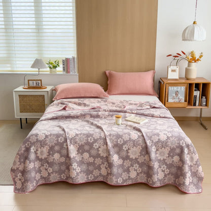 Soft Breathable Throw Blanket with Floral Pattern - Pexav