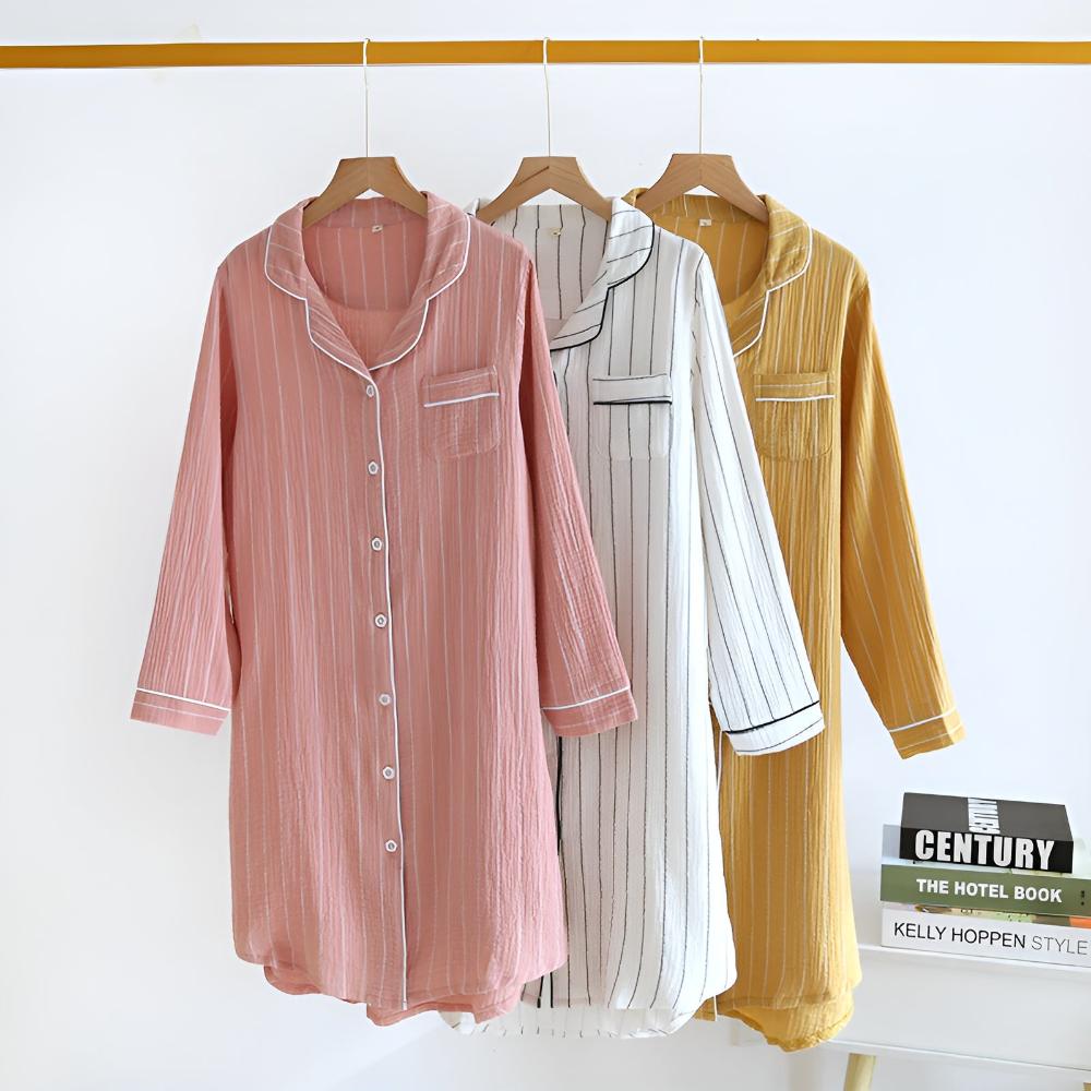 Comfortable Women's Striped Sleep Dress