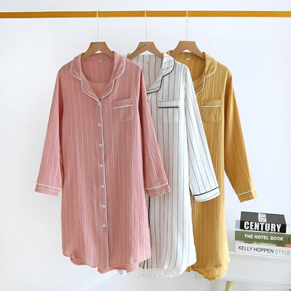 Comfortable Women's Striped Sleep Dress