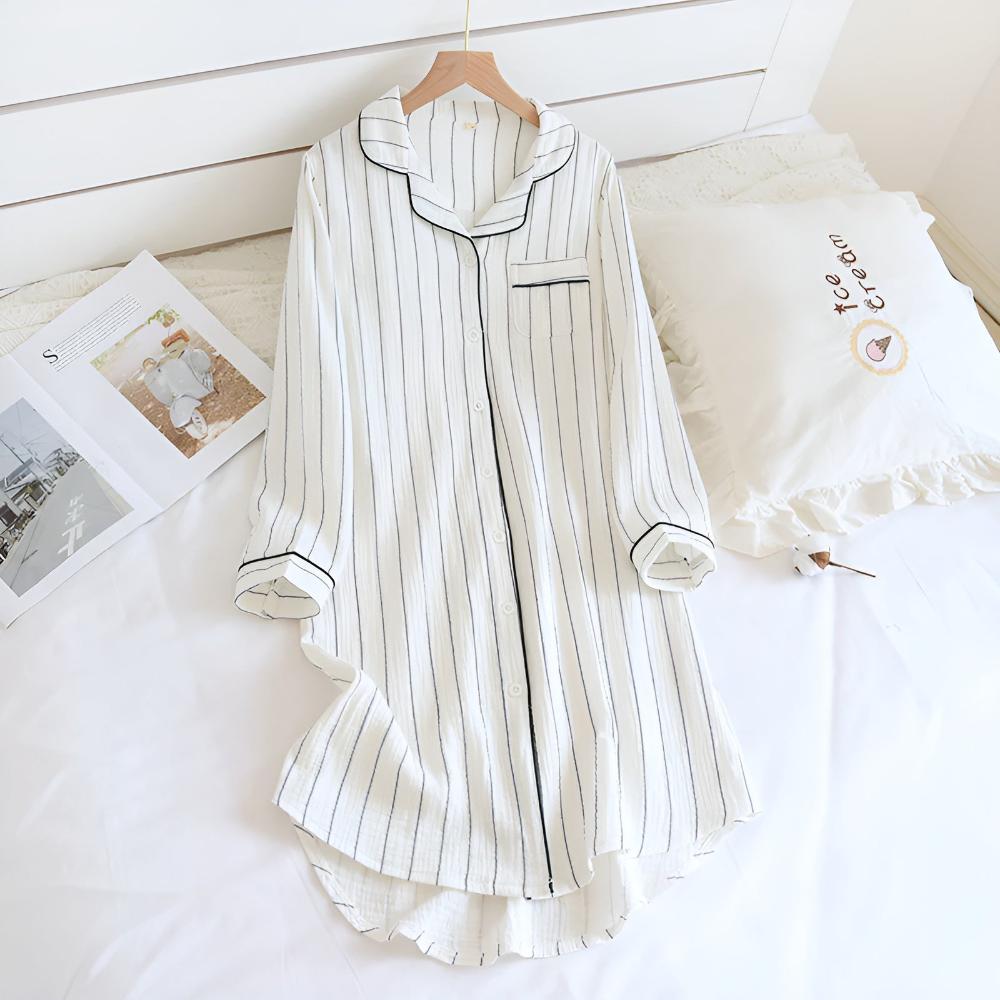 Comfortable Women's Striped Sleep Dress