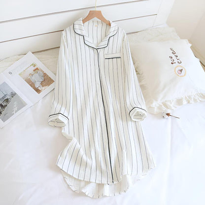 Comfortable Women's Striped Sleep Dress