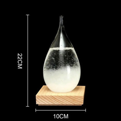 Creative Weather Forecast Crystal Glass with Wooden Base