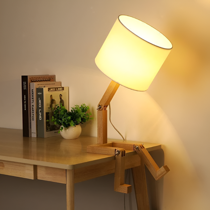 Unique Wooden Table Lamp - Adjustable Modern Desk Light - Pexav